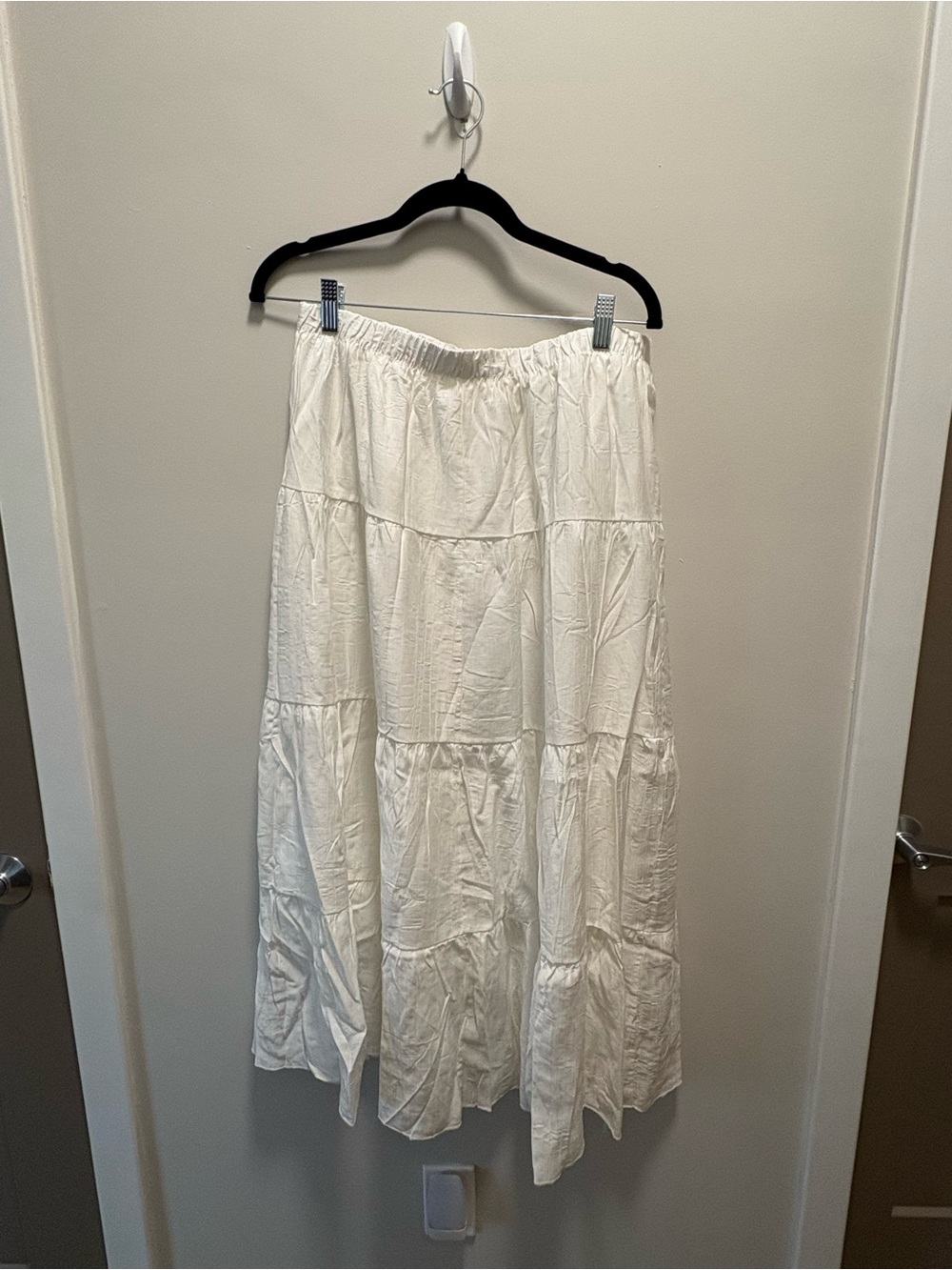 Women's White Tiered Maxi Skirt - Lightweight Summer Style